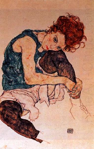 Egon Schiele Seated Woman with Bent Knee china oil painting image